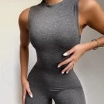 Ärmelloser Fitness Jumpsuit für Damen – Atmungsaktiv & Figurbetont